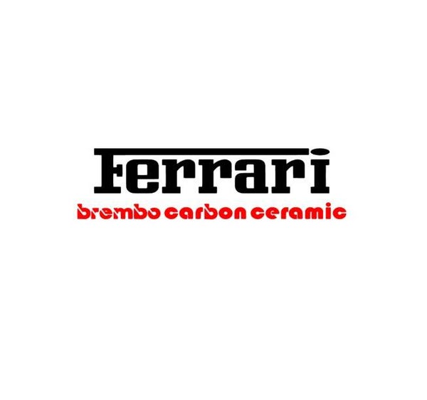Ferrari remklauwsticker set van 2 stickers | LIEFST | wit, rood, zwart, zilver