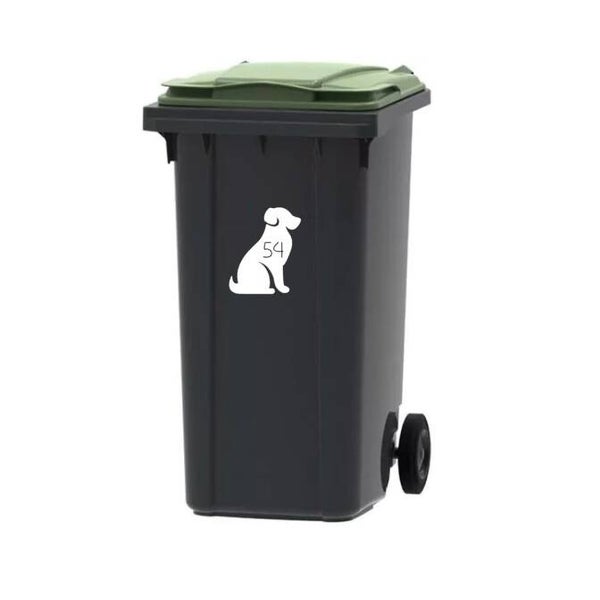 Vuilnisbak sticker | kliko sticker | container sticker | Hond