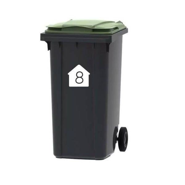 Vuilnisbak sticker | kliko sticker | container sticker |  Huisje
