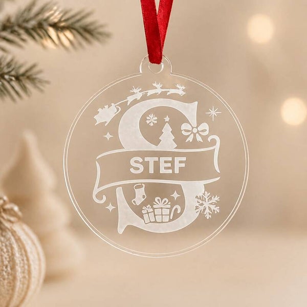 Kerstbal letter en naam