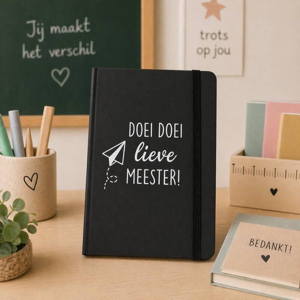 DIY- sticker Doei doei lieve meester/juf