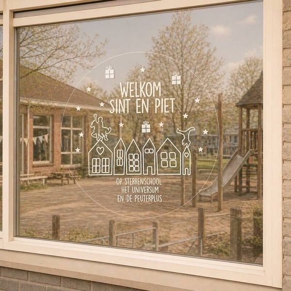 Sinterklaas Raamsticker rond met Naam 🎁✨ | LIEFST.COM
