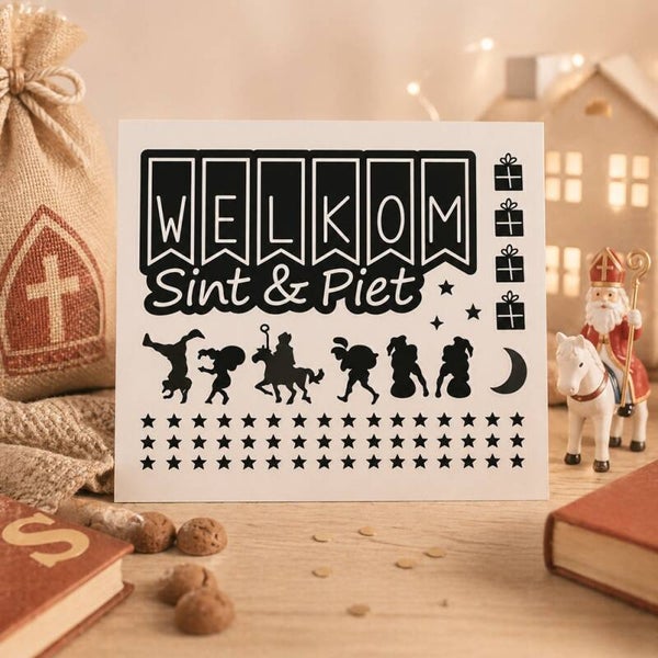 Aanvulling raamstickers LIEFST huisjes - Sint