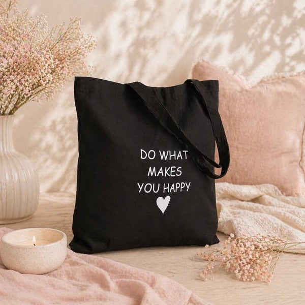 Katoenen tas - Do what makes you happy | LIEFST.COM