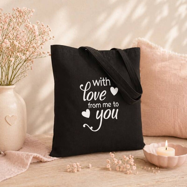 Katoenen tas - With love from me to you LIEFST.COM