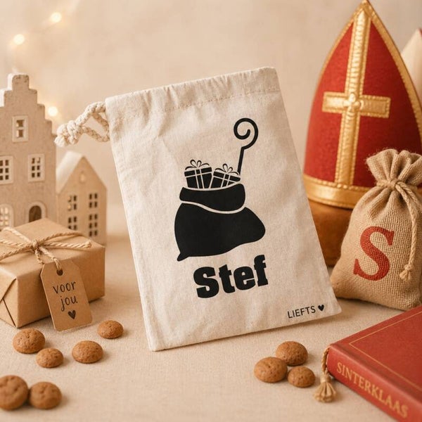 Pepernootzakje met naam | verschillende afbeeldingen 🎁🎁 LIEFST.COM