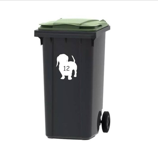 Vuilnisbak sticker | kliko sticker | container sticker | Teckel