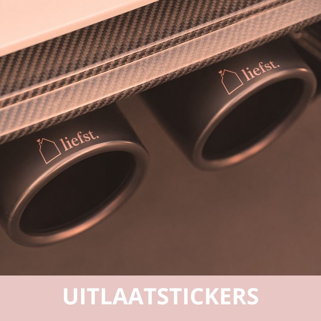 Hittebestendige uitlaatstickers voor Audi, BMW en Volkswagen – duurzame automerkstickers geschikt voor uitlaateindstukken, ideaal voor tuningfans die hun voertuig een sportieve, exclusieve en gepersonaliseerde uitstraling willen geven