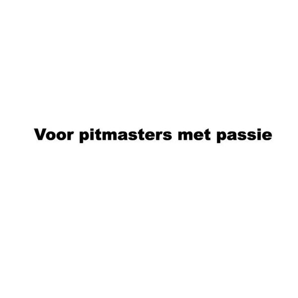Voor pitmasters met passie | bbq sticker wit | zwart 🔥 | Liefst