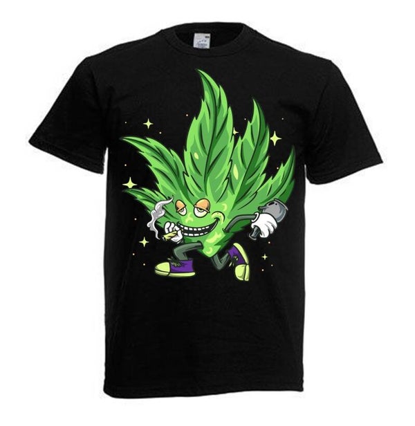 Tshirt Unisex mit Coolen Druck Weed Ganja Hanf Cannabis Psychedelic (Größe & Farbe auswählen) TSFBW1