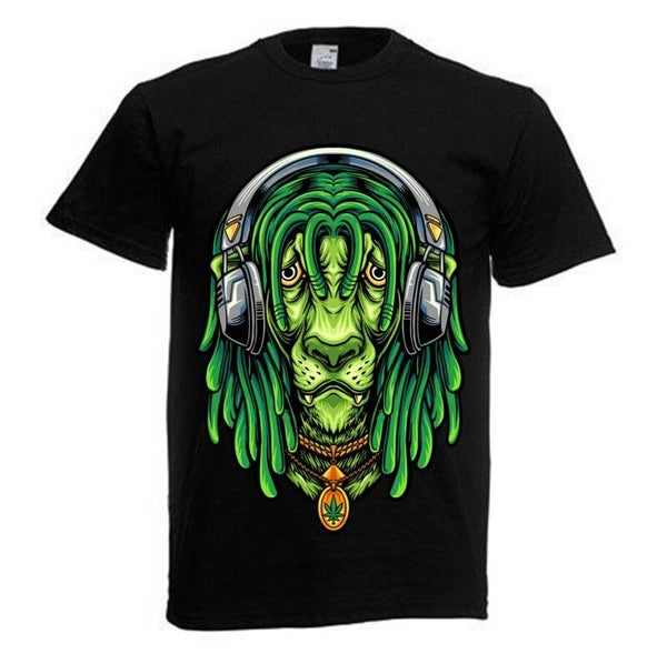 Tshirt Unisex mit Coolen Druck Weed Ganja Hanf Cannabis Psychedelic (Größe & Farbe auswählen) TSFBW10