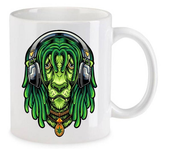 Tasse Weed Cannabis Psychodelic Weiß mit Druck (Siehe Foto) TFBW10