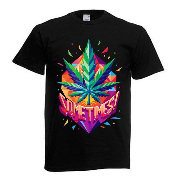 Tshirt Unisex mit Coolen Druck Weed Ganja Hanf Cannabis Psychedelic (Größe & Farbe auswählen) TSFBW100