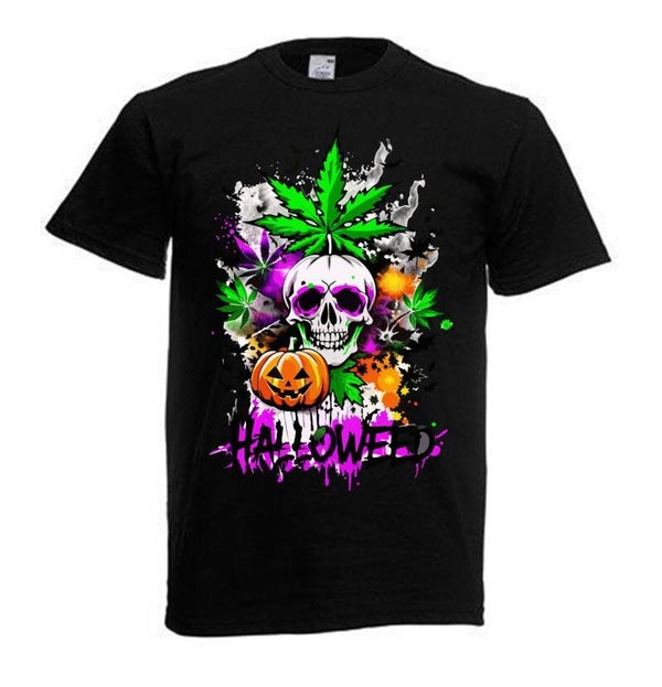 Tshirt Unisex mit Coolen Druck Weed Ganja Hanf Cannabis Psychedelic (Größe & Farbe auswählen) TSFBW1002