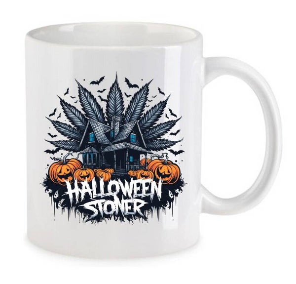 Tasse Weed Cannabis Psychodelic Weiß mit Druck (Siehe Foto) TFBW1003
