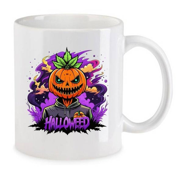 Tasse Weed Cannabis Psychodelic Weiß mit Druck (Siehe Foto) TFBW1004