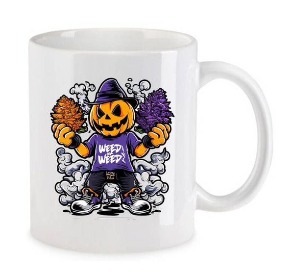 Tasse Weed Cannabis Psychodelic Weiß mit Druck (Siehe Foto) TFBW1005