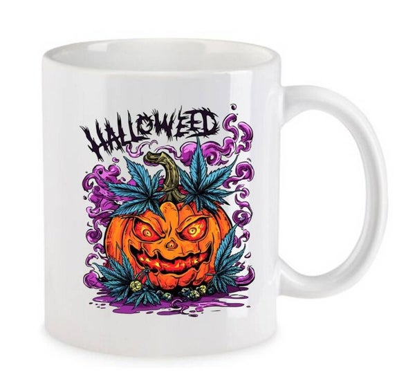 Tasse Weed Cannabis Psychodelic Weiß mit Druck (Siehe Foto) TFBW1007