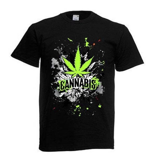 Tshirt Unisex mit Coolen Druck Weed Ganja Hanf Cannabis Psychedelic (Größe & Farbe auswählen) TSFBW101