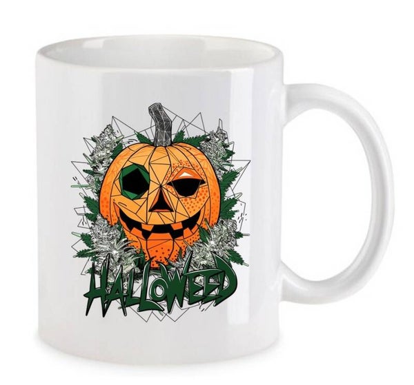 Tasse Weed Cannabis Psychodelic Weiß mit Druck (Siehe Foto) TFBW1011