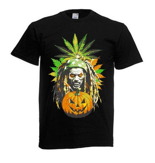 Tshirt Unisex mit Coolen Druck Weed Ganja Hanf Cannabis Psychedelic (Größe & Farbe auswählen) TSFBW1018