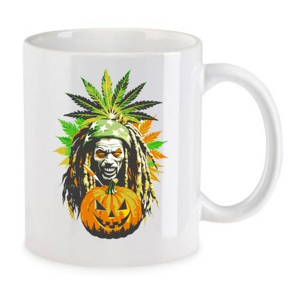 Tasse Weed Cannabis Psychodelic Weiß mit Druck (Siehe Foto) TFBW1018