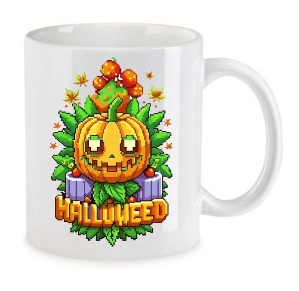 Tasse Weed Cannabis Psychodelic Weiß mit Druck (Siehe Foto) TFBW1019