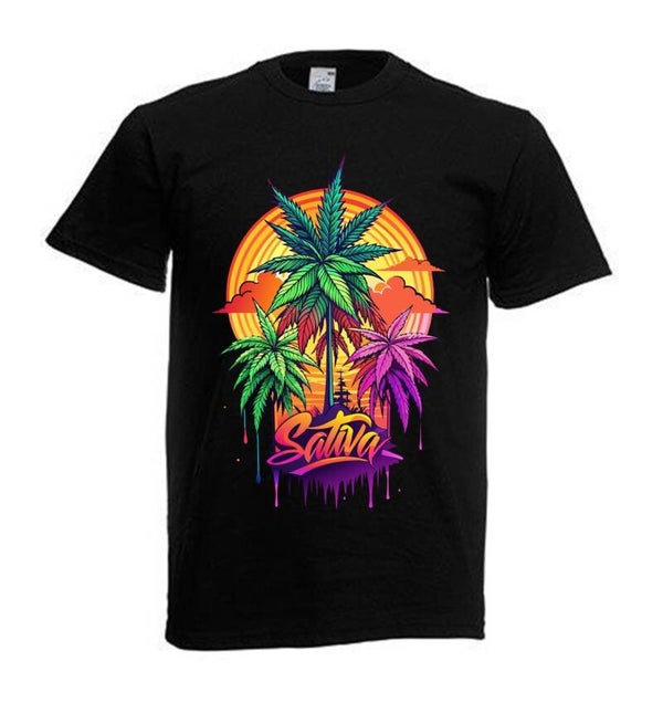 Tshirt Unisex mit Coolen Druck Weed Ganja Hanf Cannabis Psychedelic (Größe & Farbe auswählen) TSFBW102