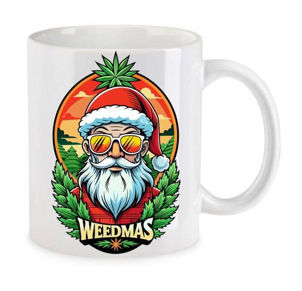 Tasse Weed Cannabis Psychodelic Weiß mit Druck (Siehe Foto) TFBW1021