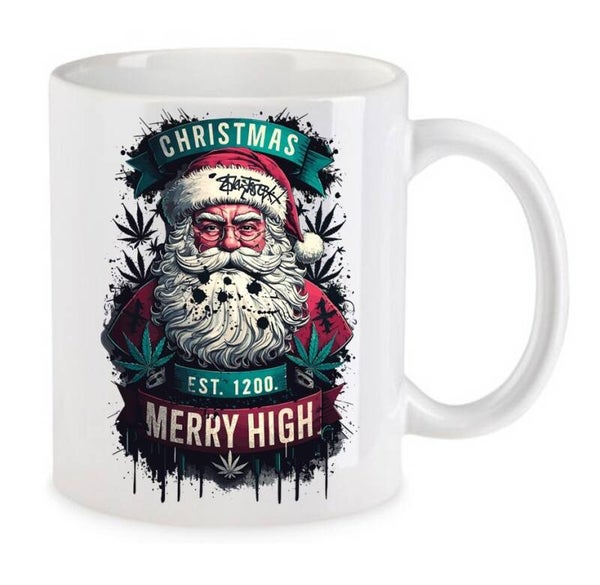 Tasse Weed Cannabis Psychodelic Weiß mit Druck (Siehe Foto) TFBW1023