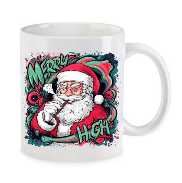 Tasse Weed Cannabis Psychodelic Weiß mit Druck (Siehe Foto) TFBW1027