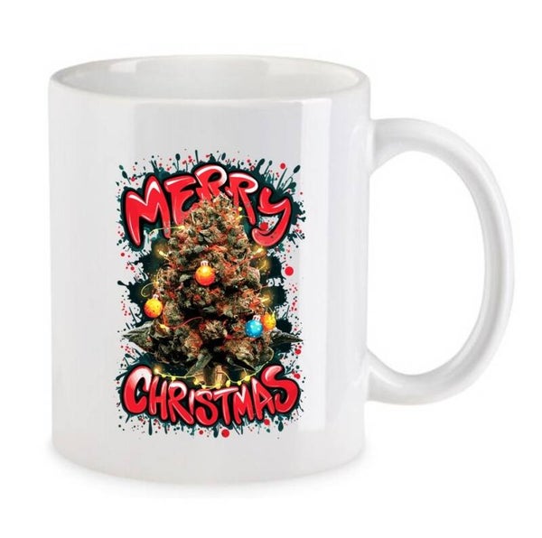 Tasse Weed Cannabis Psychodelic Weiß mit Druck (Siehe Foto) TFBW1029