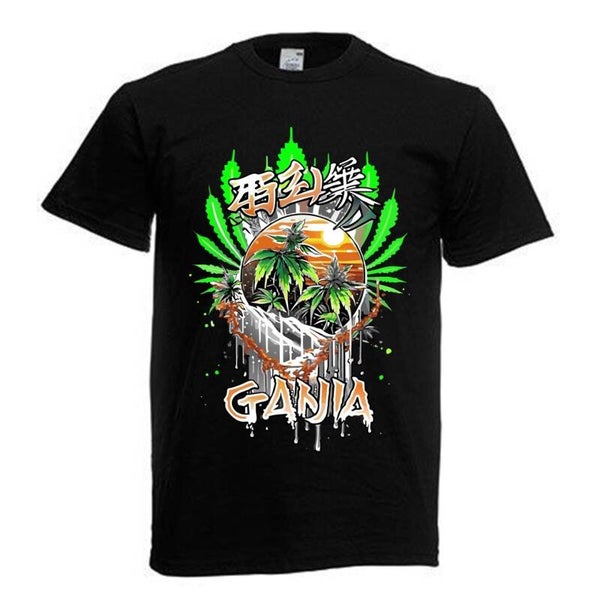 Tshirt Unisex mit Coolen Druck Weed Ganja Hanf Cannabis Psychedelic (Größe & Farbe auswählen) TSFBW103