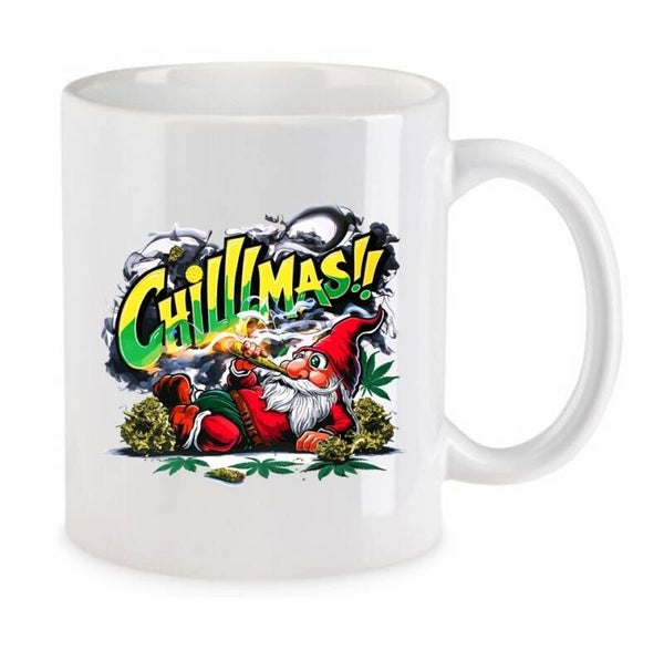 Tasse Weed Cannabis Psychodelic Weiß mit Druck (Siehe Foto) TFBW1030