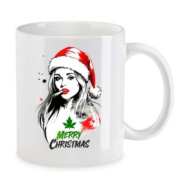 Tasse Weed Cannabis Psychodelic Weiß mit Druck (Siehe Foto) TFBW1031