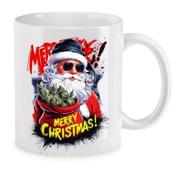 Tasse Weed Cannabis Psychodelic Weiß mit Druck (Siehe Foto) TFBW1033