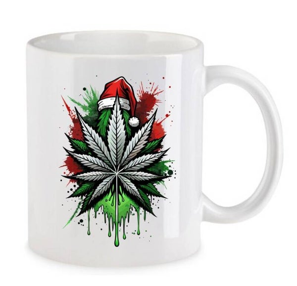 Tasse Weed Cannabis Psychodelic Weiß mit Druck (Siehe Foto) TFBW1035