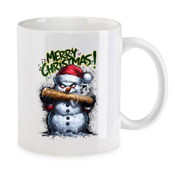 Tasse Weed Cannabis Psychodelic Weiß mit Druck (Siehe Foto) TFBW1036