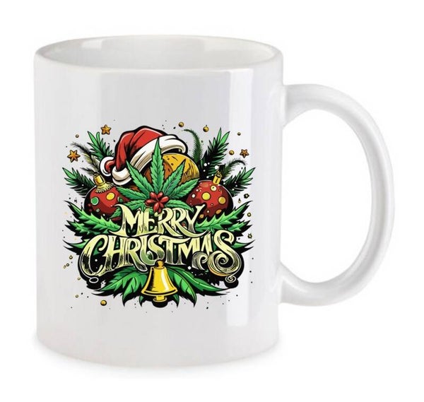 Tasse Weed Cannabis Psychodelic Weiß mit Druck (Siehe Foto) TFBW1038