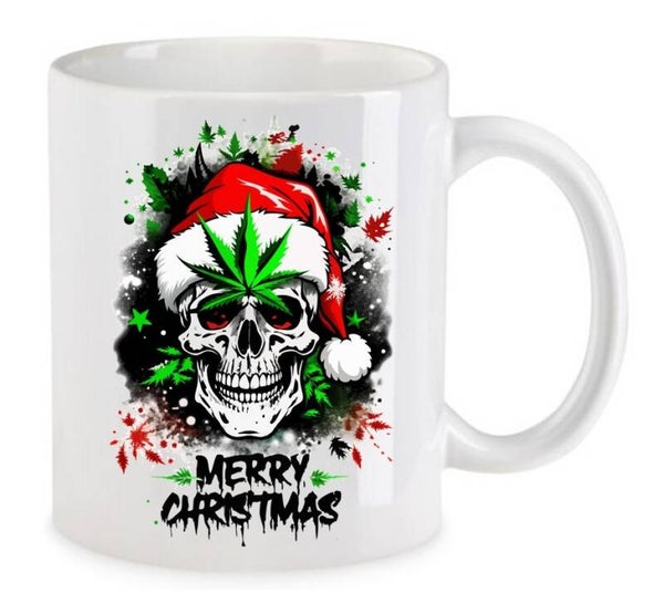 Tasse Weed Cannabis Psychodelic Weiß mit Druck (Siehe Foto) TFBW1040