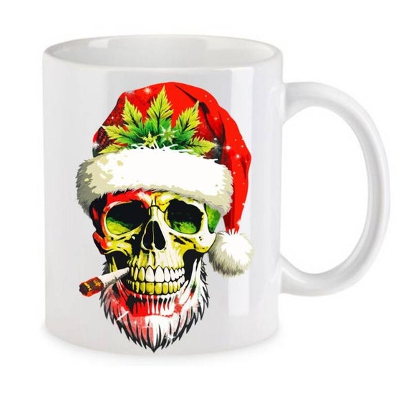 Tasse Weed Cannabis Psychodelic Weiß mit Druck (Siehe Foto) TFBW1043
