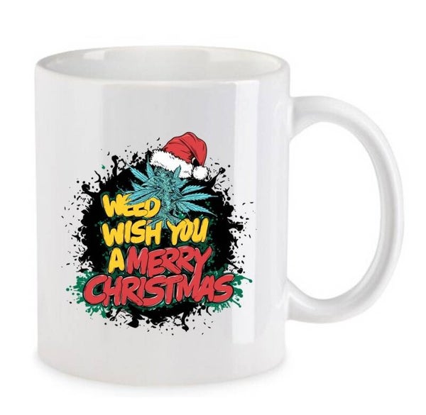 Tasse Weed Cannabis Psychodelic Weiß mit Druck (Siehe Foto) TFBW1046