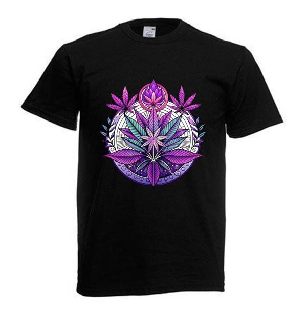 Tshirt Unisex mit Coolen Druck Weed Ganja Hanf Cannabis Psychedelic (Größe & Farbe auswählen) TSFBW105