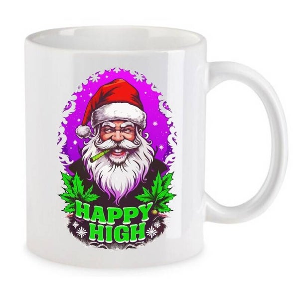 Tasse Weed Cannabis Psychodelic Weiß mit Druck (Siehe Foto) TFBW1051