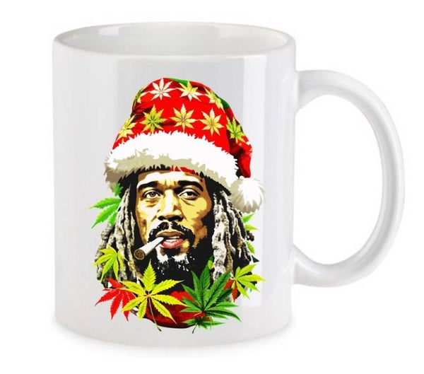 Tasse Weed Cannabis Psychodelic Weiß mit Druck (Siehe Foto) TFBW1053
