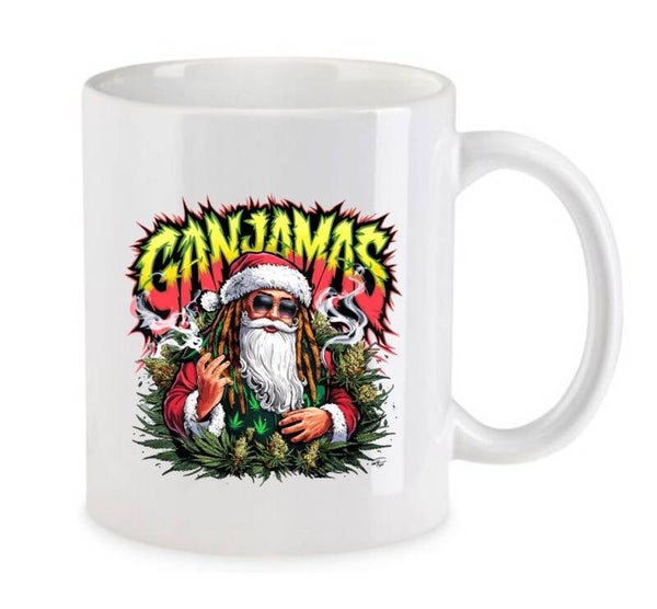 Tasse Weed Cannabis Psychodelic Weiß mit Druck (Siehe Foto) TFBW1054