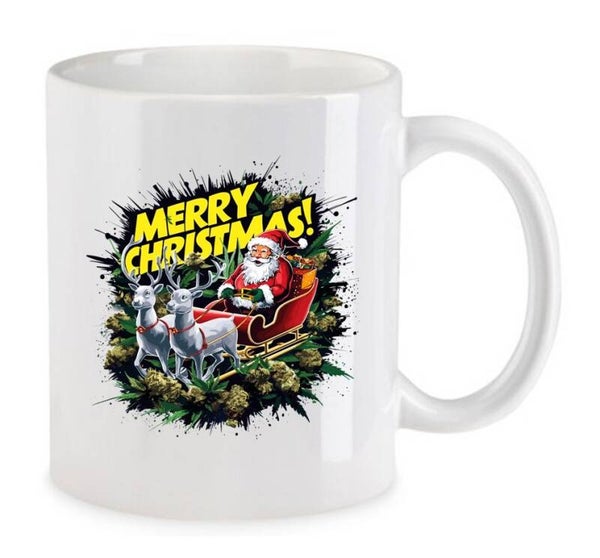 Tasse Weed Cannabis Psychodelic Weiß mit Druck (Siehe Foto) TFBW1058
