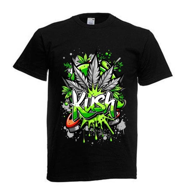 Tshirt Unisex mit Coolen Druck Weed Ganja Hanf Cannabis Psychedelic (Größe & Farbe auswählen) TSFBW106