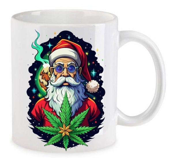 Tasse Weed Cannabis Psychodelic Weiß mit Druck (Siehe Foto) TFBW1061