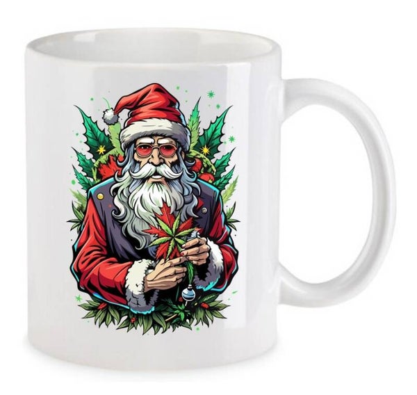 Tasse Weed Cannabis Psychodelic Weiß mit Druck (Siehe Foto) TFBW1063